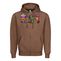Chestnut Halloween Coffee Drink Zipper Hoodie - RacoonDesign