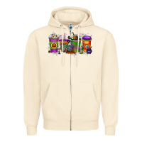 Sandshell Halloween Coffee Drink Zipper Hoodie - RacoonDesign