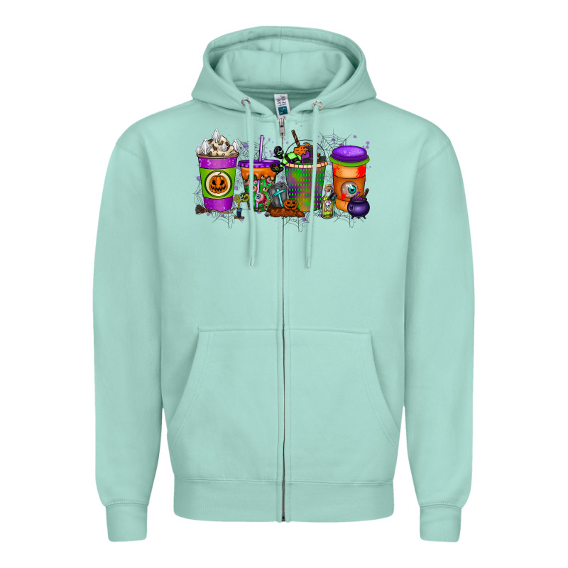 Halloween Coffee Drink Zipper Hoodie by RacoonDesign | Teevron