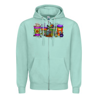 Seafoam Halloween Coffee Drink Zipper Hoodie - RacoonDesign