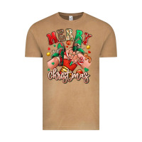 Vintage Camel Merry Christmas Caucasian girl sneakers Vintage Tee - RanaPortraitStore