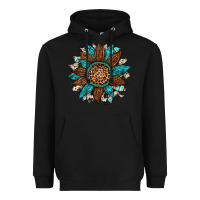 Black gemstone cowhide leopard turquoise sunflower Heavyweight Hoodie - Artiststas