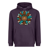 Plum gemstone cowhide leopard turquoise sunflower Heavyweight Hoodie - Artiststas