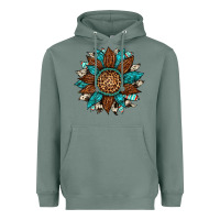Sage gemstone cowhide leopard turquoise sunflower Heavyweight Hoodie - Artiststas