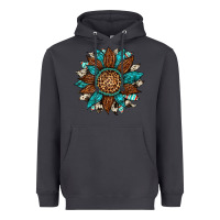 Smoke gemstone cowhide leopard turquoise sunflower Heavyweight Hoodie - Artiststas