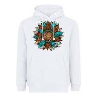 White gemstone cowhide leopard turquoise sunflower Heavyweight Hoodie - Artiststas