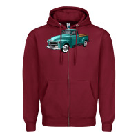 Burgundy western truck left 34 view Zipper Hoodie - FaDigitalArtStudio