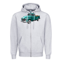 Heather Grey western truck left 34 view Zipper Hoodie - FaDigitalArtStudio