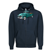 Navy western truck left 34 view Zipper Hoodie - FaDigitalArtStudio