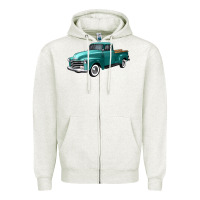 Oatmeal Heather western truck left 34 view Zipper Hoodie - FaDigitalArtStudio
