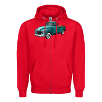 Red western truck left 34 view Zipper Hoodie - FaDigitalArtStudio
