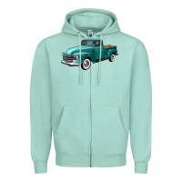 Seafoam western truck left 34 view Zipper Hoodie - FaDigitalArtStudio
