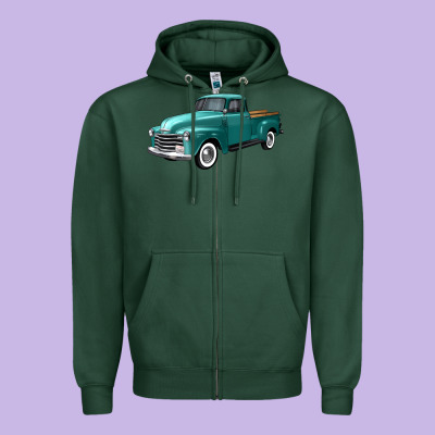 Western Truck Left 34 View Zipper Hoodie Designed By Fadigitalartstudio