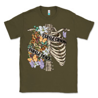 Army Green inhale peace exhale chaos chest Classic Tee - FaDigitalArtStudio