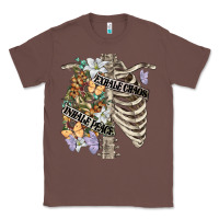 Chestnut inhale peace exhale chaos chest Classic Tee - FaDigitalArtStudio
