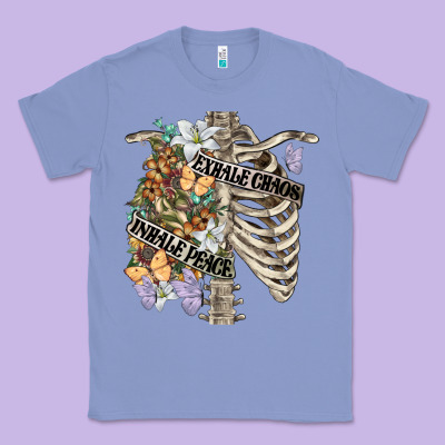 Inhale Peace Exhale Chaos Chest Classic Tee Designed By Fadigitalartstudio