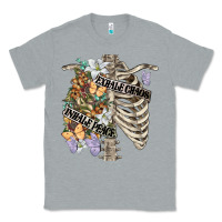 Heather Grey inhale peace exhale chaos chest Classic Tee - FaDigitalArtStudio
