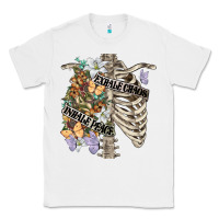 White inhale peace exhale chaos chest Classic Tee - FaDigitalArtStudio