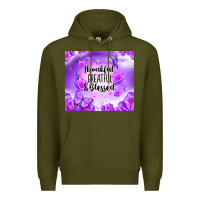 Army Green thankful greatful blessed Premium Hoodie - NancyCooperArtShop