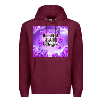 Burgundy thankful greatful blessed Premium Hoodie - NancyCooperArtShop
