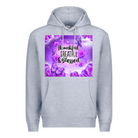 Heather Grey thankful greatful blessed Premium Hoodie - NancyCooperArtShop