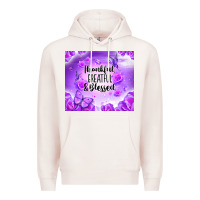 Pale Pink thankful greatful blessed Premium Hoodie - NancyCooperArtShop