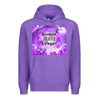 Purple thankful greatful blessed Premium Hoodie - NancyCooperArtShop