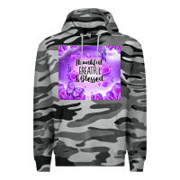 Slate Camo thankful greatful blessed Premium Hoodie - NancyCooperArtShop