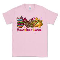 Bubblegum Pink peace love tacos Classic Tee - CTS Tumbler Store
