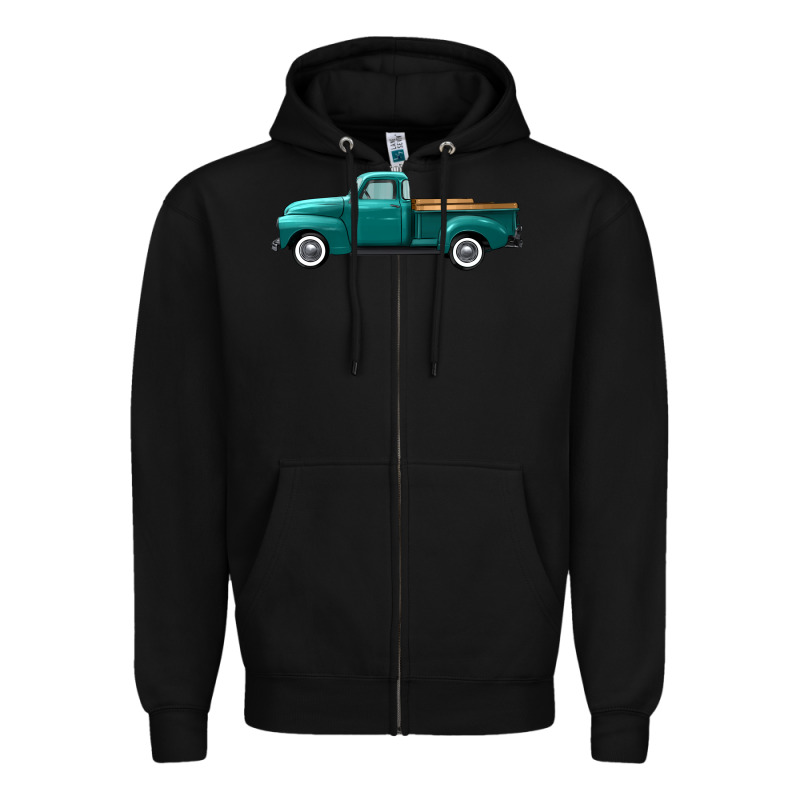 Western Truck Left Side View Zipper Hoodie by FaDigitalArtStudio | Teevron
