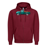Burgundy western truck left side view Zipper Hoodie - FaDigitalArtStudio