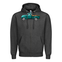 Charcoal Heather western truck left side view Zipper Hoodie - FaDigitalArtStudio
