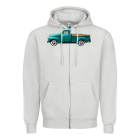 Dove Grey western truck left side view Zipper Hoodie - FaDigitalArtStudio
