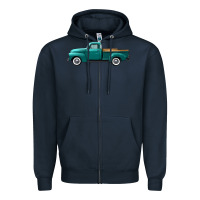 Navy western truck left side view Zipper Hoodie - FaDigitalArtStudio