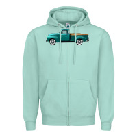 Seafoam western truck left side view Zipper Hoodie - FaDigitalArtStudio