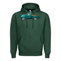 Sports Green western truck left side view Zipper Hoodie - FaDigitalArtStudio