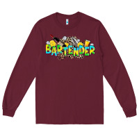 Burgundy bartender Long Sleeve Tee - Zillion Design Studio