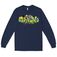 Navy bartender Long Sleeve Tee - Zillion Design Studio