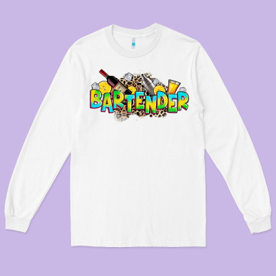 Bartender Long Sleeve Tee Designed By Zillion Design Studio