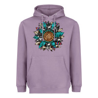 Lavender cowhide leopard serape gemstone  sunflower Heavyweight Hoodie - Artiststas