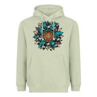 Matcha cowhide leopard serape gemstone  sunflower Heavyweight Hoodie - Artiststas