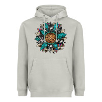 Cowhide Leopard Serape Gemstone  Sunflower Heavyweight Hoodie | Teevron