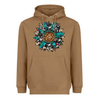 Toasted Coconut cowhide leopard serape gemstone  sunflower Heavyweight Hoodie - Artiststas