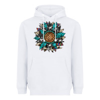 White cowhide leopard serape gemstone  sunflower Heavyweight Hoodie - Artiststas