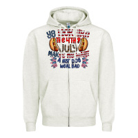 Oatmeal Heather you look like the 4th of july makes me want a hot dog weal bad Zipper Hoodie - CowhideDigitalArt