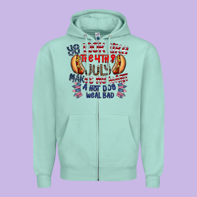 You Look Like The 4th Of July Makes Me Want A Hot Dog Weal Bad Zipper Hoodie Designed By Cowhidedigitalart