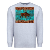 Heather Grey bison leopard gemstone Premium Sweatshirt - Artiststas
