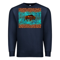 Navy bison leopard gemstone Premium Sweatshirt - Artiststas