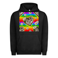 Pigment Black Pride LGBTQ+ Cowhide Hearts And Daisy Patterns Urban Hoodie - BundleAndBundleShop