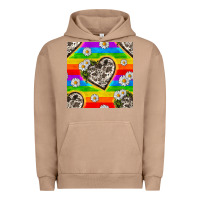 Pigment Burro Pride LGBTQ+ Cowhide Hearts And Daisy Patterns Urban Hoodie - BundleAndBundleShop